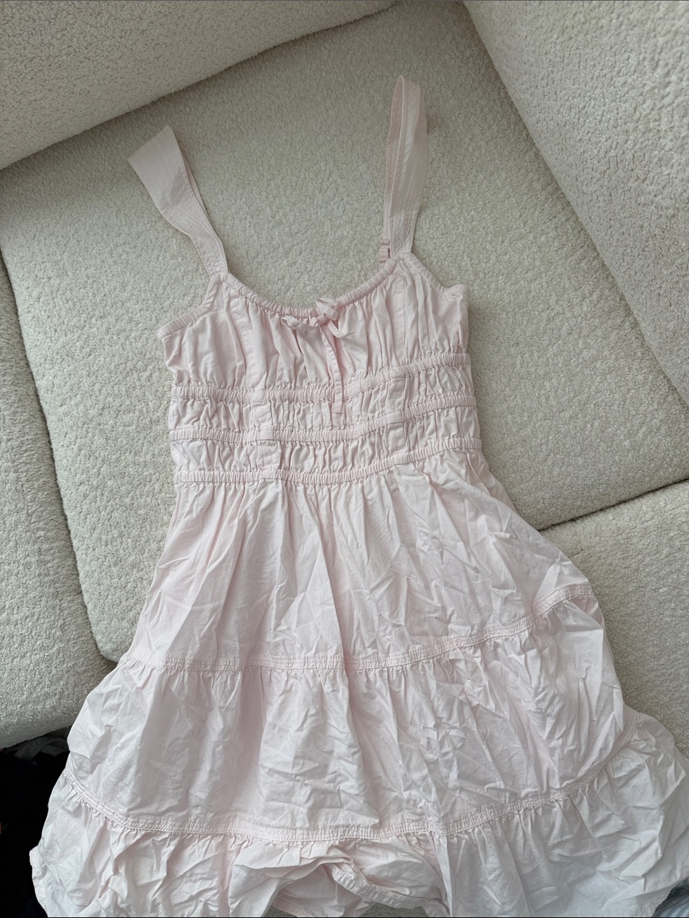 Sunday Best Pale Pink Smocked Tiered Sundress